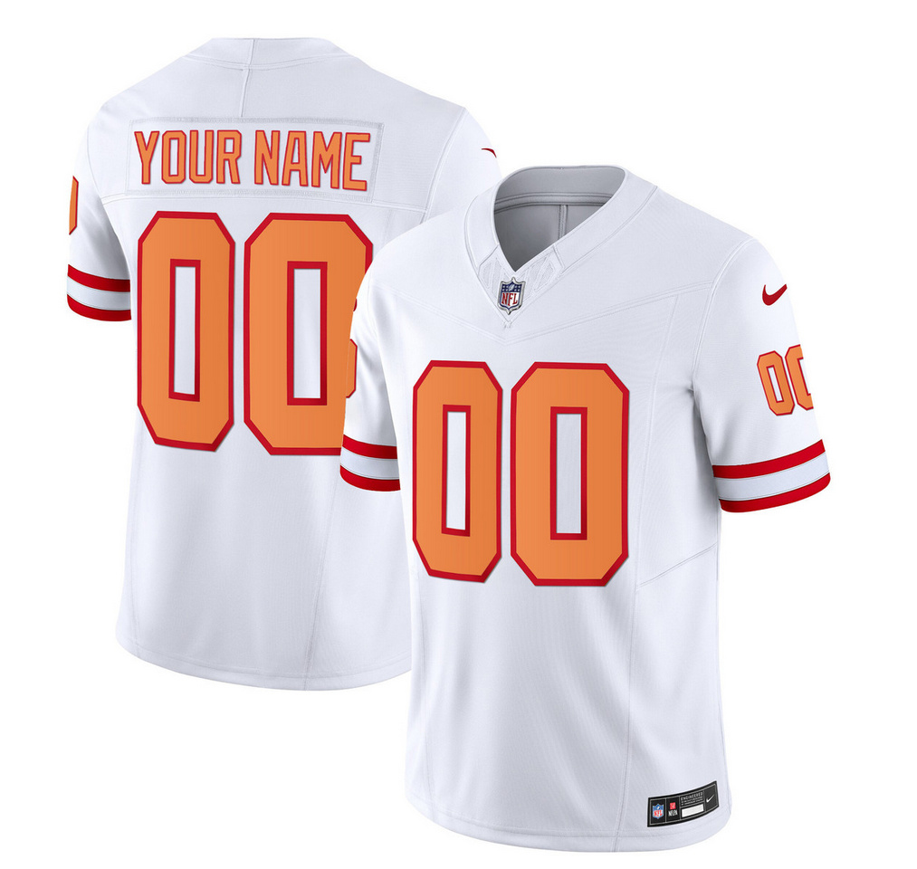 Men's Tampa Bay Buccaneers Active Player Custom 2023 F.U.S.E. White Throwback Limited Football Stitched Jersey